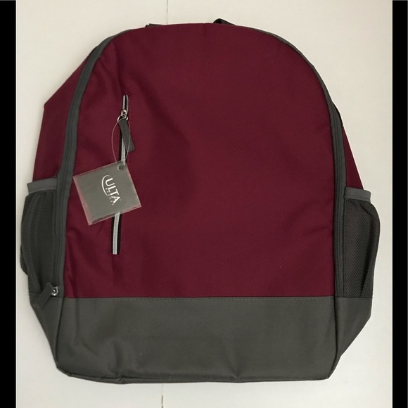 Ulta Backpack Gray Burgundy Nylon Nwt 